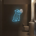 Cat Bathroom Neon Light 2