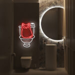 Cat Bathroom Neon Sign