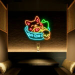 Cat Eat Noodle Neon Sign