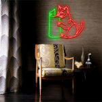 Cat Reading Book Neon Sign