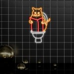Cat Reading Newspaper Neon Sign 1