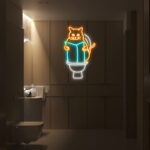 Cat Reading Newspaper Neon Sign