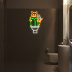 Cat Reading Newspaper Neon Sign 3