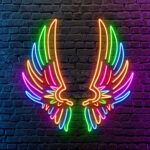 Colourful Wings Neon Sign 3