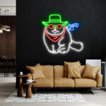 Custom Cowboy Cat Neon Light