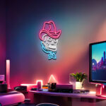 Custom Skull Cowboy LED Neon 1