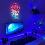 Custom Skull Cowboy LED Neon