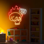 Fire Skull Neon Sign