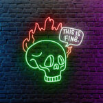 Fire Skull Neon Sign 3