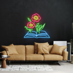 Flower Blooming in Book Led Sign