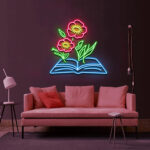 Flower Blooming in Book Led Sign 3