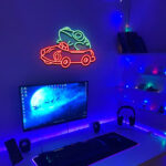 Frog Riding Car Neon Decor Sign 1