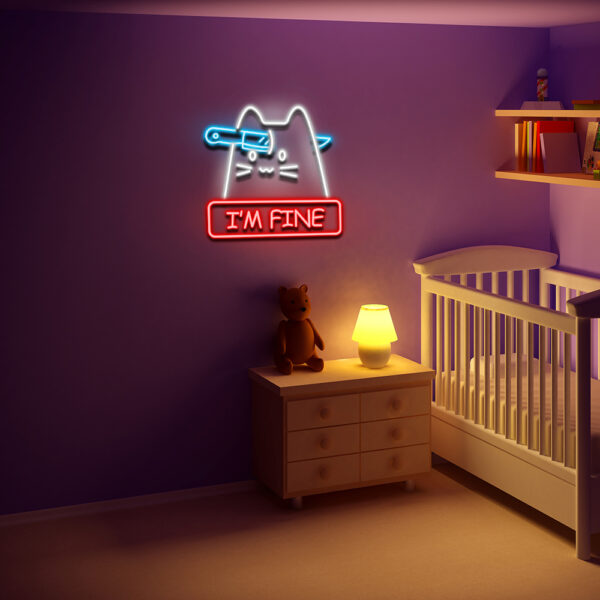 Knife Cat Neon Sign 2