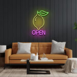 Open Lemon Neon Sign