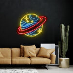 Planet Saturn Neon Sign