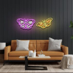 Pronoun He, They He, Him Butterfly Neon Sign 2