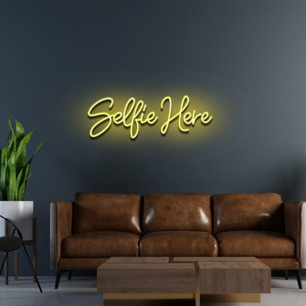 Selfie Here Neon Sign 1