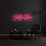 Selfie Here Neon Sign