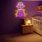 We Are Not Alone UFO Neon LED