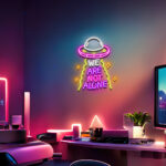We Are Not Alone UFO Neon LED