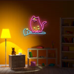 Witch Broomstick Cat Neon Sign 2