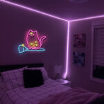 Witch Broomstick Cat Neon Sign 3